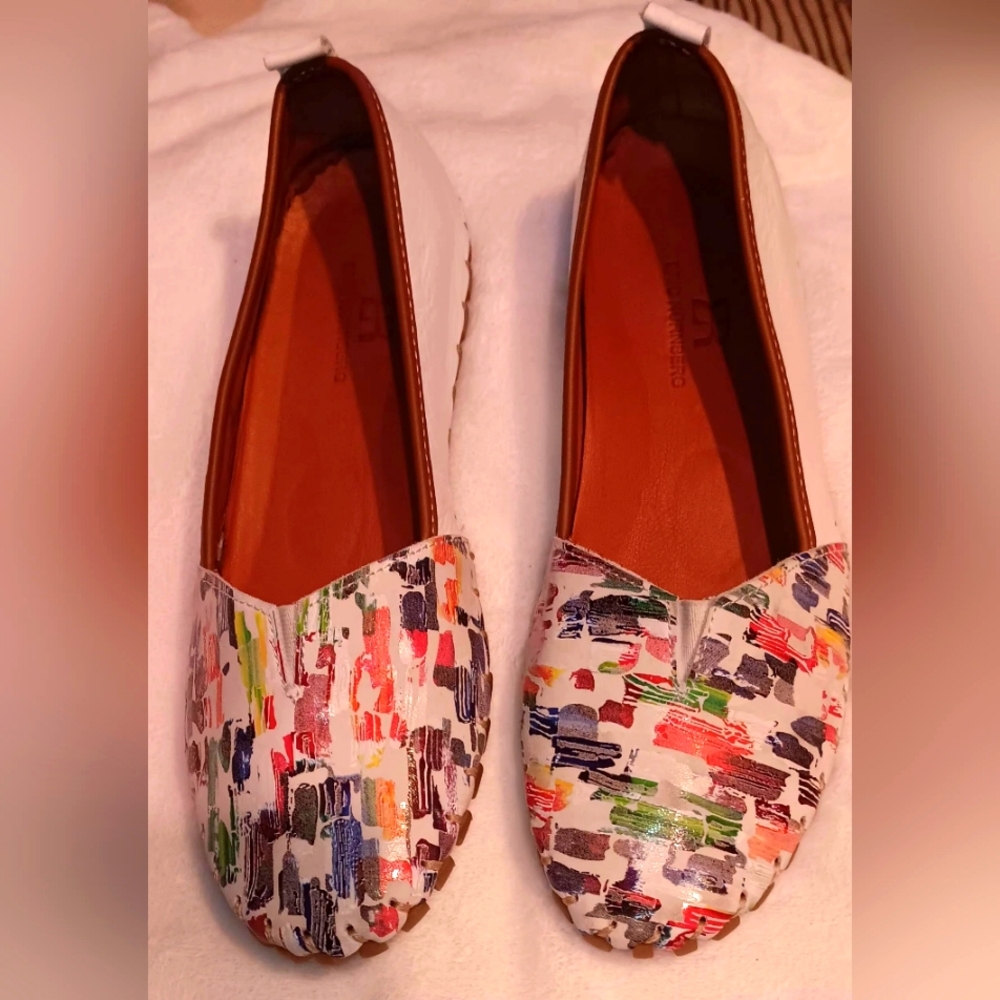 Eric Nurnberg Leather Flats with Artistic Flair